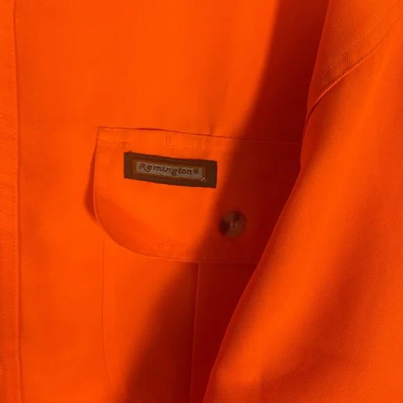 Remington Bright Orange Button-Up Shirt 2XXL Visibility Hunting Safety Shirt. - Picture 3 of 8